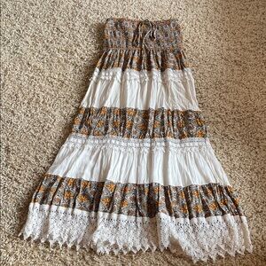 Bohemian Maxi Skirt with Tribal Print